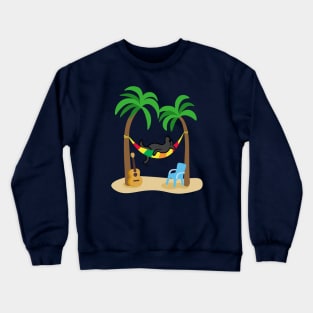 Black Labrador Under Palm Trees Crewneck Sweatshirt